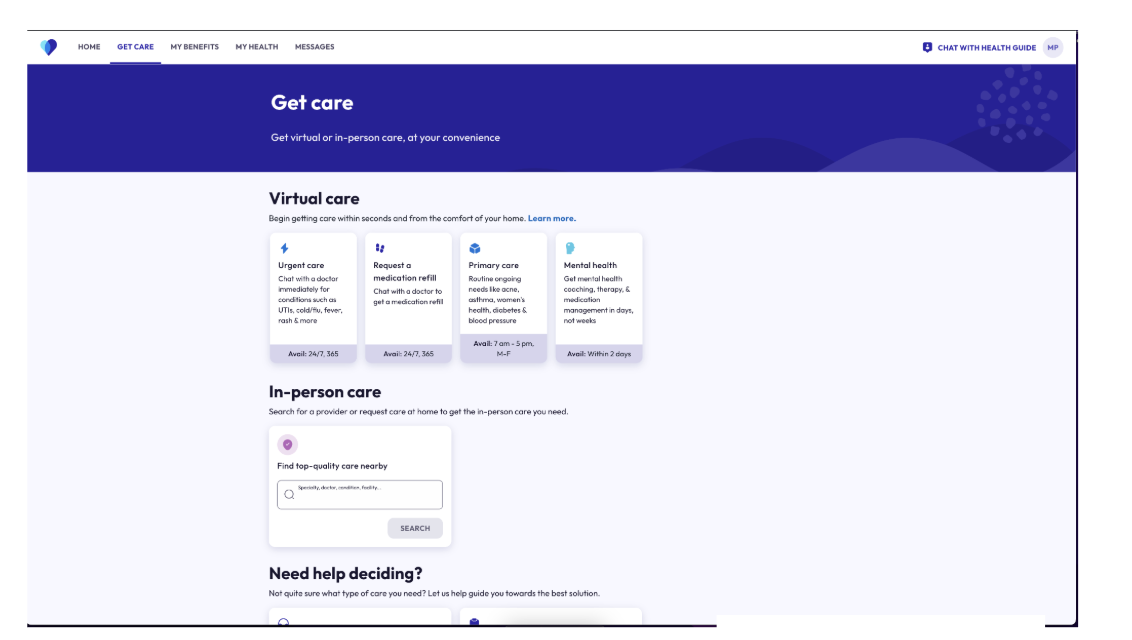 Transcarent web product